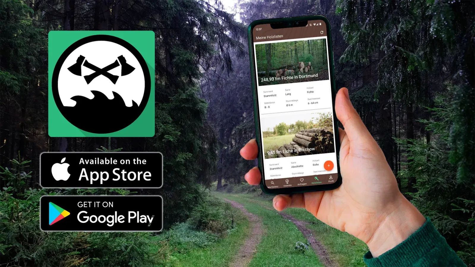 Forstify Holzvermessung per Smartphone am Polter
