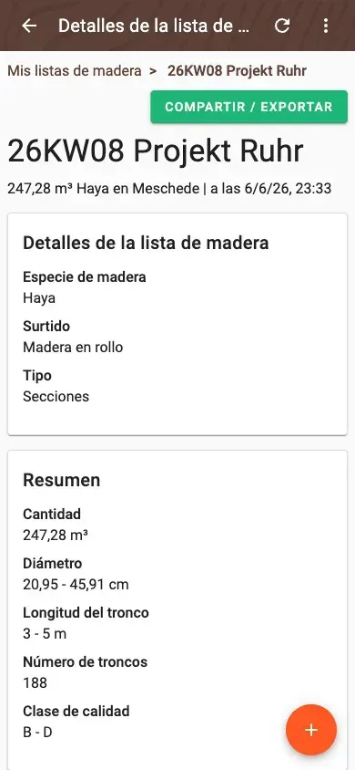 Distribución de las clases de diámetro, vista detallada
