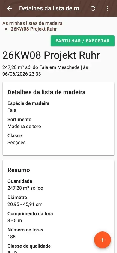 Distribuição das classes de diâmetro, vista detalhada