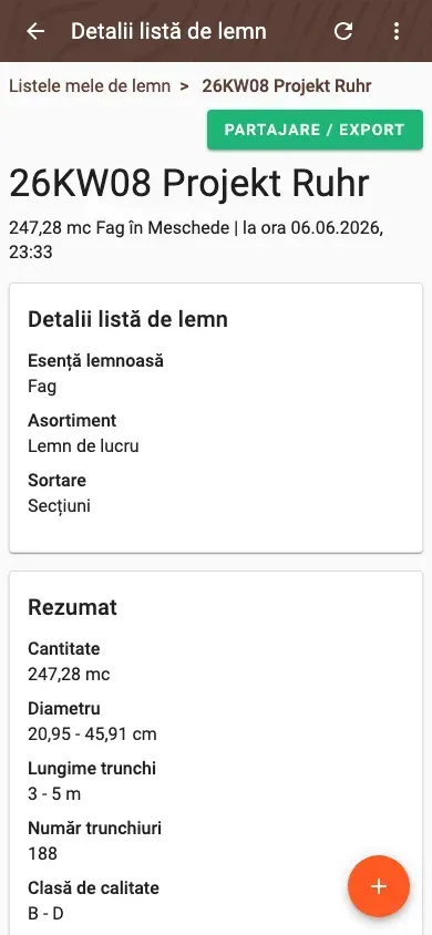 Distribuția claselor de diametru, vizualizare detaliată