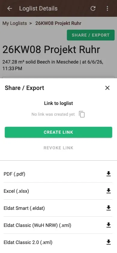 Export with ELDAT Classic (WuH NRW)