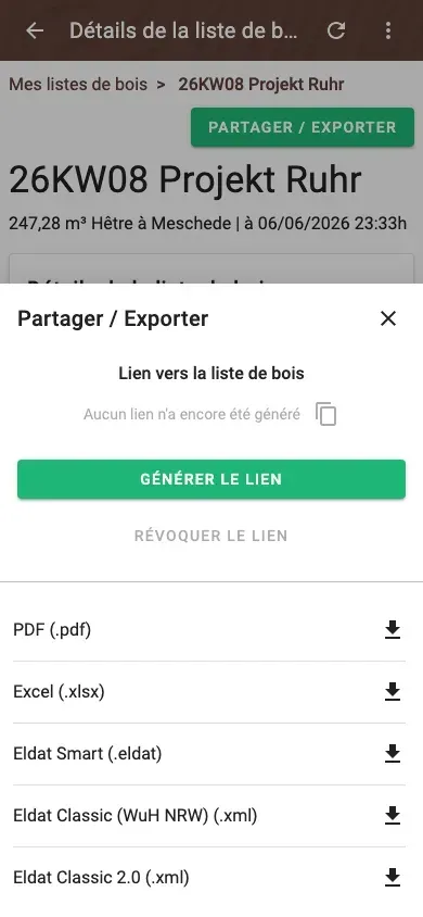 Export avec ELDAT Classic (WuH NRW)