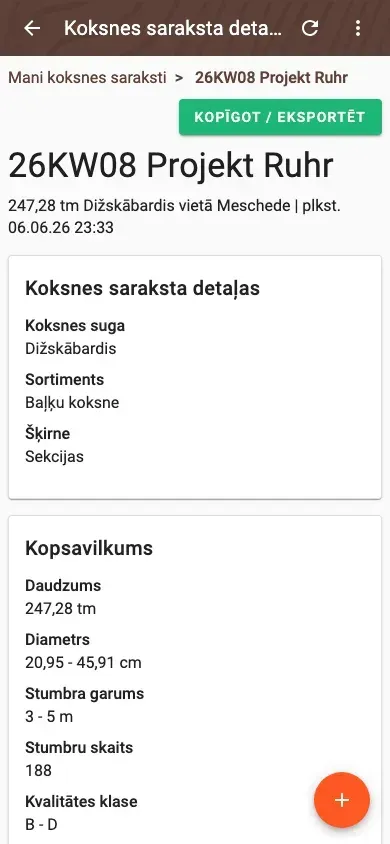Eksports ar ELDAT Classic (WuH NRW)