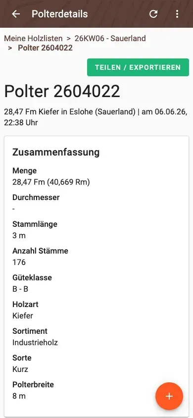 Zusammenfassung eines Polters
