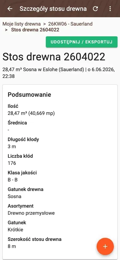 Podsumowanie stosu drewna