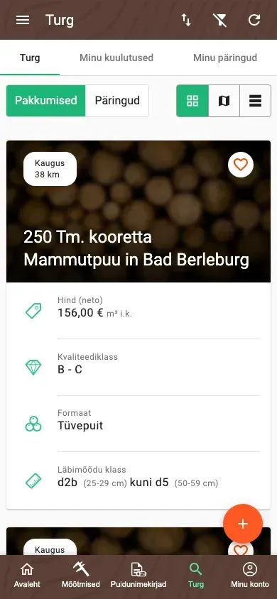 Korrastatud Forstify rakenduse Turg ühtse vaatega