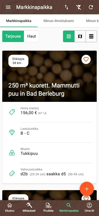 Siistitty Markkinapaikka Forstify-sovelluksessa yhtenäisellä näkymällä