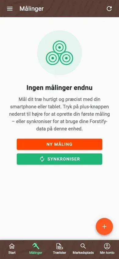 Guidet tom tilstand af Målinger-oversigten med hjælp til at komme i gang