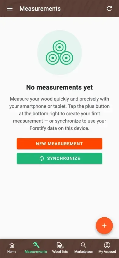 Guided empty state of the measurement overview with onboarding help