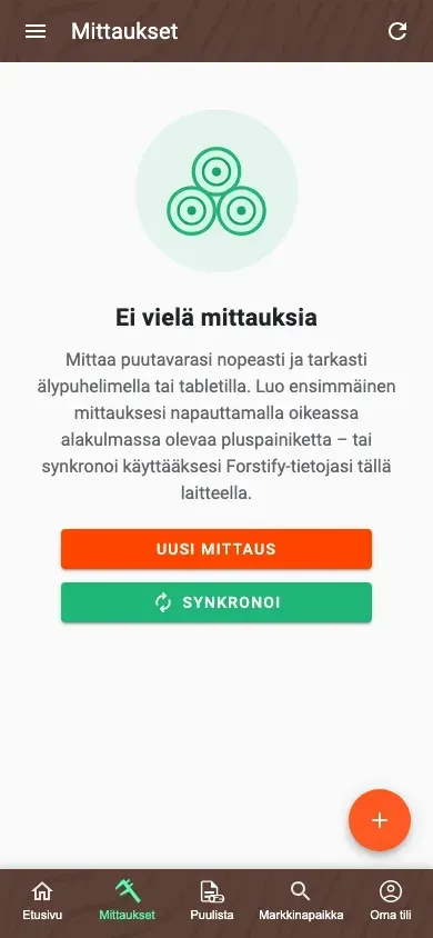 Ohjattu tyhjä tila Mittaukset-yleiskatsauksessa käyttöönoton avulla