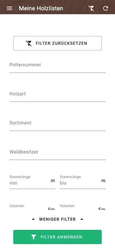 Erweiterte Filter für Messungen