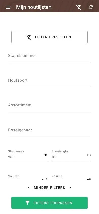 Uitgebreide filters voor metingen