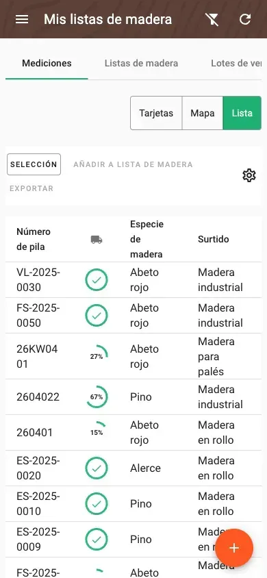 Selección múltiple con barra de acciones
