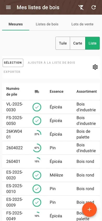 Sélection multiple avec barre d’actions