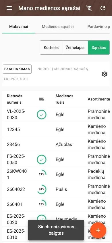 Matavimų apžvalga lentelėje su konfigūruojamais stulpeliais