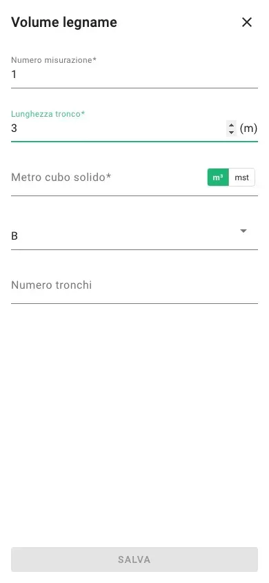 Nuova misurazione del volume con inserimento mst