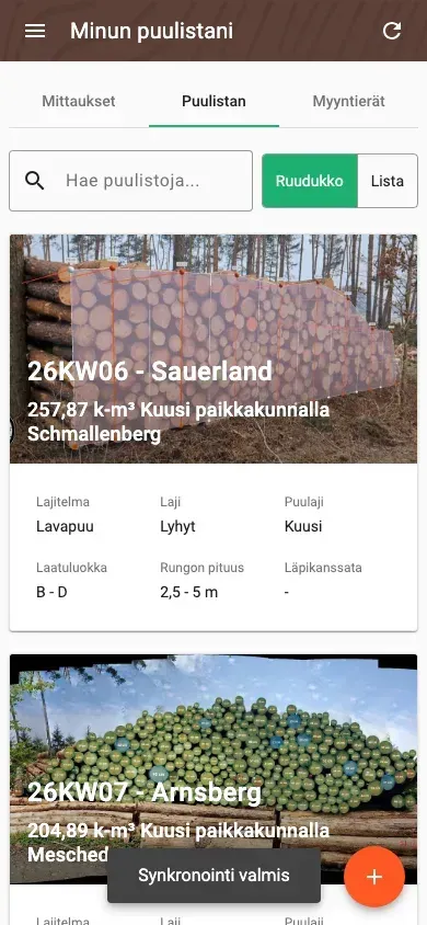 Puulistojen yleiskuva haulla